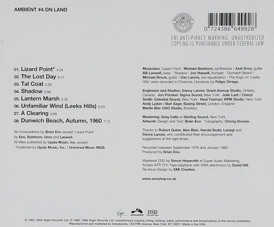 Amazon.co.jp: Ambient 4: On Land: ミュージック